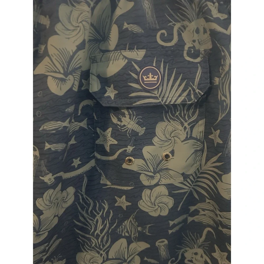 Men's Size 2XL Peter Millar Swimsuit Trunks Blue Seaside Collection 